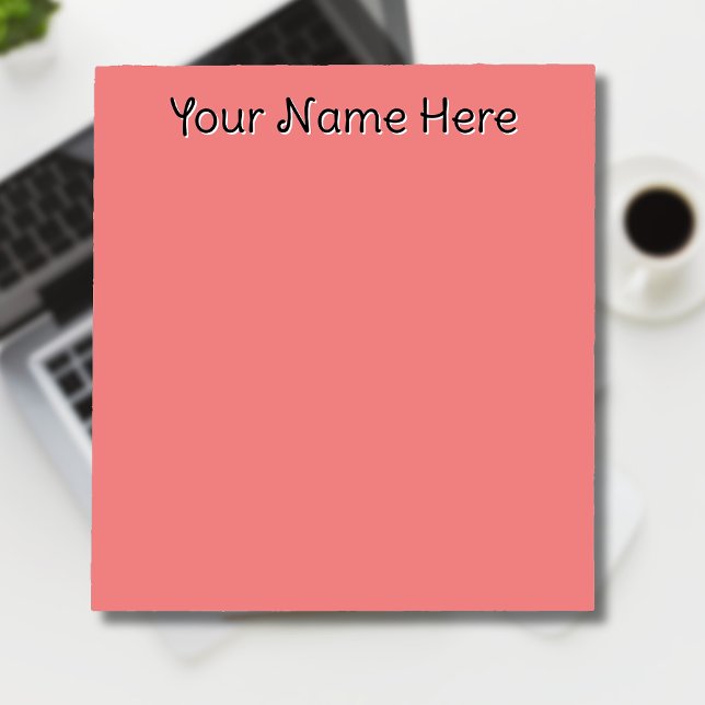 Pastel Coral Unique Personalised Teacher Gifts Notepad (Creator Uploaded)