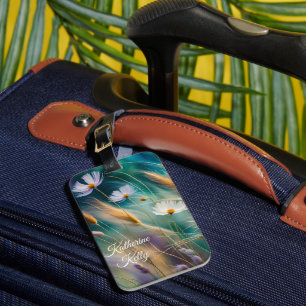 Pastel Cosmos and Grasses, Whispers of Nature Luggage Tag