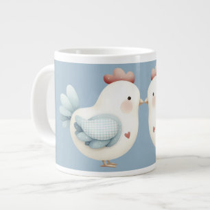 Pastel Cottagecore Chicken Large Coffee Mug