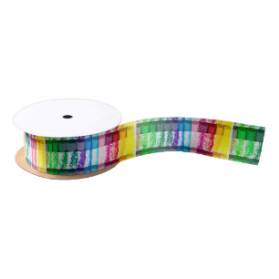 Pastel crayon school rainbow art supplies satin ribbon
