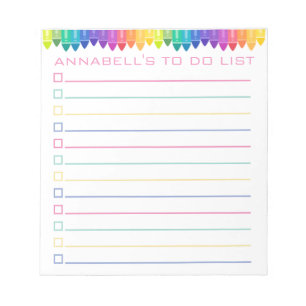 Pastel Crayons To Do List Personalise Notepad