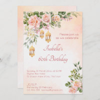 Pastel cream pink roses with Moroccan lanterns 