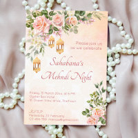 Pastel cream pink roses with Moroccan lanterns