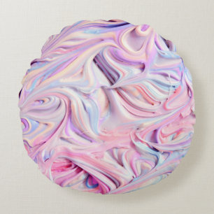 Pastel Creamy Frosting Round Cushion