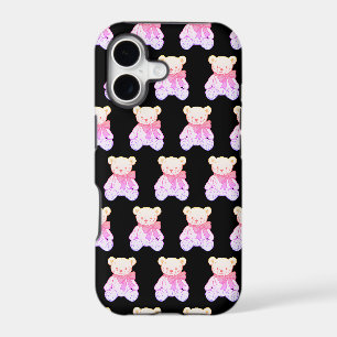 Pastel Creepy Cute Teddy Bear Seamless Pattern on