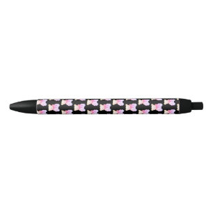 Pastel Creepy Cute Teddy Bear Seamless Pattern on Black Ink Pen