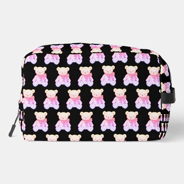 Pastel Creepy Cute Teddy Bear Seamless Pattern on  Dopp Kit (Back)