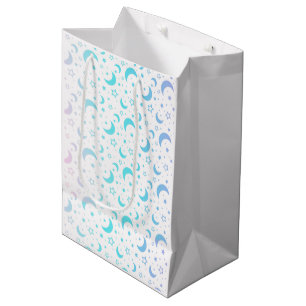 Pastel Crescent Moons and Stars Halloween Medium Gift Bag