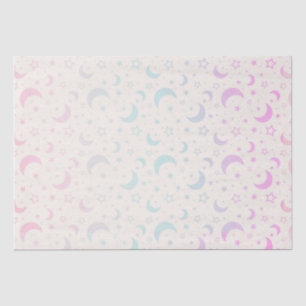 Pastel Crescent Moons and Stars Halloween Tissue Paper