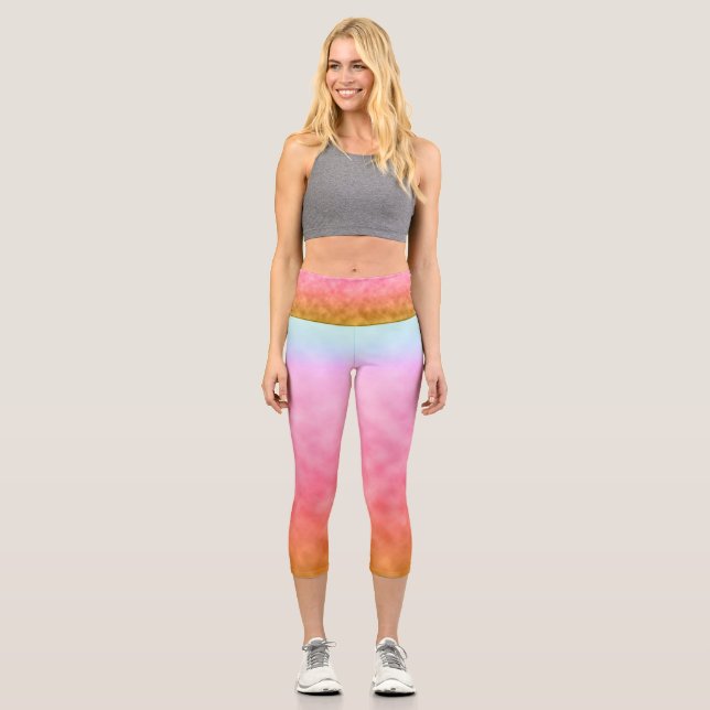 Pastel Crossing Capri Leggings (Front)