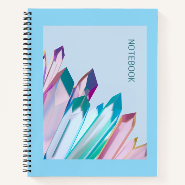 Pastel Crystal Notebook - Modern Geometric Aesthet (Front)