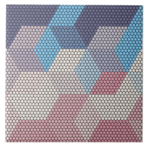 pastel cubes and hexagons pattern background ceramic tile
