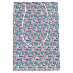 Pastel Cupcake Christmas Trees Medium Gift Bag