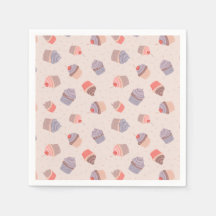 Pastel Cupcake Confetti Birthday Napkins