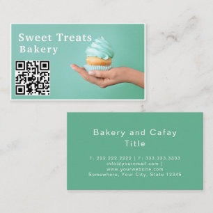 Pastel Cupcake Sweet Treats Bakery Mint Green Business Card