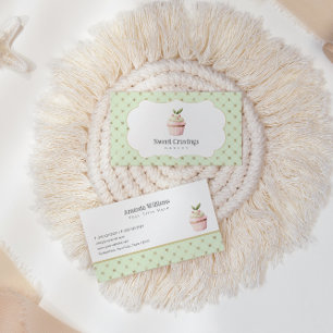 Pastel Cupcake Sweet Treats Bakery Watercolor Business Card