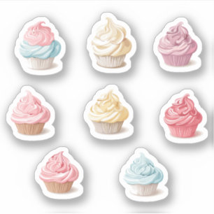 Pastel Cupcakes with Whipped Frosting