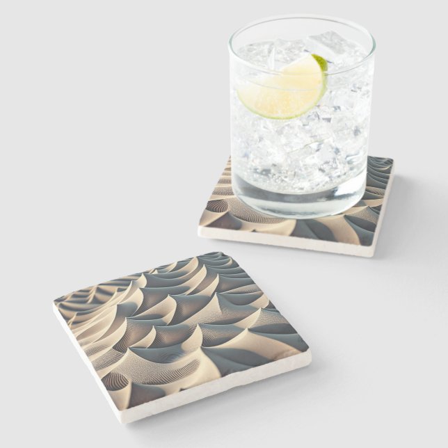 Pastel Currents Stone Coaster (Side)