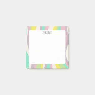 Pastel Curves CUSTOM Chic Monogram Personalised Post-it Notes
