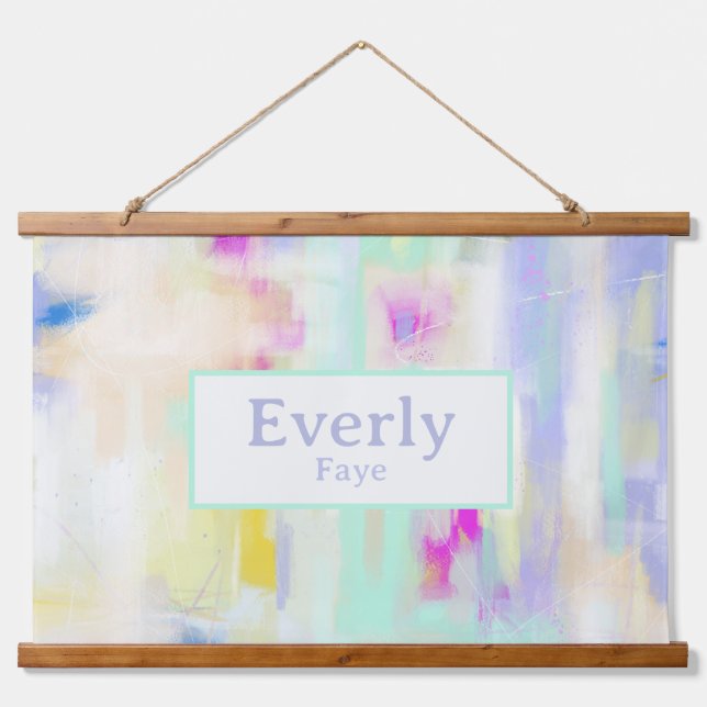 Pastel Custom Baby Name Kids Room Wall Art (Front)