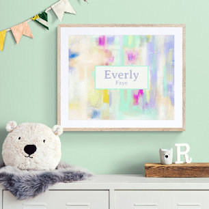 Pastel Custom Baby Name Kids Room Wall Art
