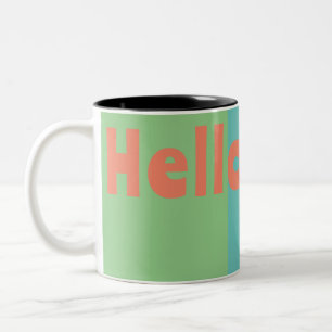 Pastel custom Monogram – Modern Mint, Coral Two-Tone Coffee Mug