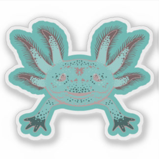 Pastel Cute Axolotl Vinyl Stickers