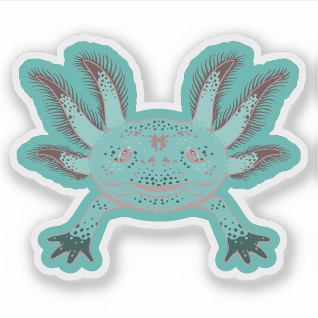 Pastel Cute Axolotl Vinyl Stickers (Front)
