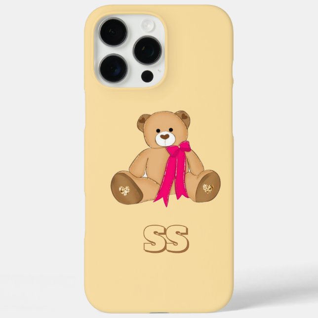 Pastel Cute Bear Case for iPhone 16 Pro Max (Back)