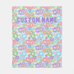 Pastel cute blanket, personalized cozy throw fleece blanket