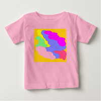 Pastel cute coloured puff shapes blue pink yellow