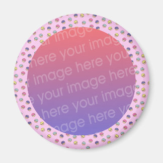 pastel cute cupcakes photo frame magnet