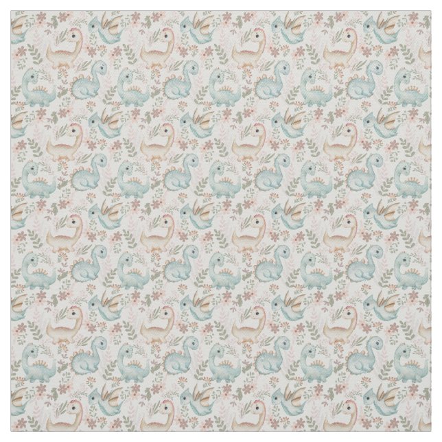 Pastel cute dinosaurs fabric (Swatch)