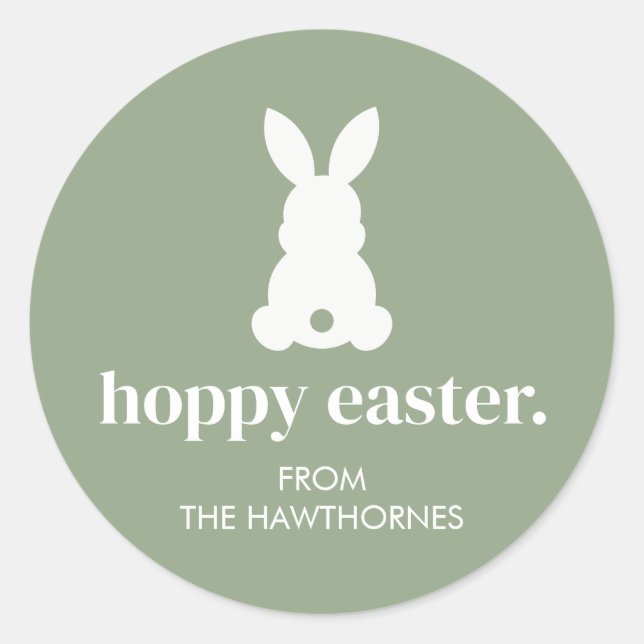 Pastel Cute Easter Bunny Classic Round Sticker (Front)