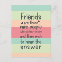 Pastel Cute Friends rare  Friendship Quote Stripes