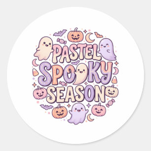 Pastel Cute Halloween Party Classic Round Sticker
