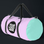 Pastel Cute | Personalised Corporate Logo and Text Duffle Bag<br><div class="desc">Classic pastel pink blue and lavender purple | Personalised Corporate Logo and Text Modern Business Printed Duffle Bag</div>