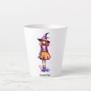 Pastel Cute Witch Girl - Halloween Aesthetic (2) Latte Mug