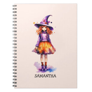 Pastel Cute Witch Girl - Halloween Aesthetic (2) Notebook