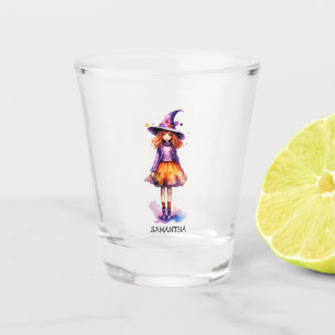 Pastel Cute Witch Girl - Halloween Aesthetic (2) Shot Glass