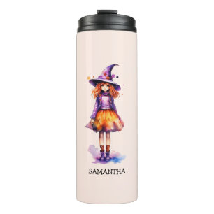 Pastel Cute Witch Girl - Halloween Aesthetic (2) Thermal Tumbler