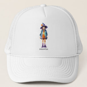 Pastel Cute Witch Girl Halloween Aesthetic  Trucker Hat