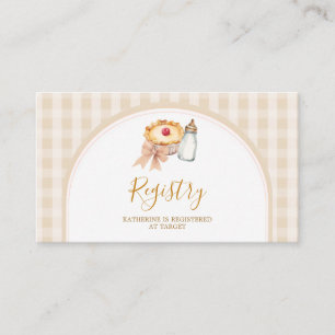Pastel Cutie Pie Gingham Fall Baby Shower Registry Enclosure Card