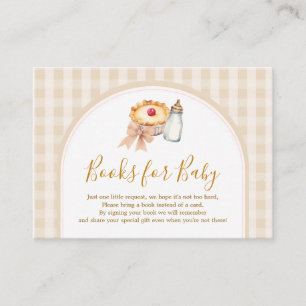 Pastel Cutie Pie Gingham Fall Books For Baby Enclosure Card