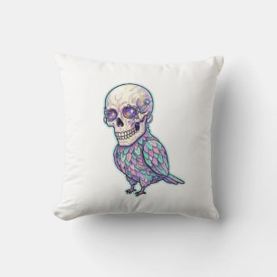 Pastel Cyber Skull &Mechanical Bird with Cosmic Ey Cushion