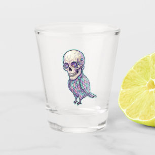 Pastel Cyber Skull &Mechanical Bird with Cosmic Ey Shot Glass