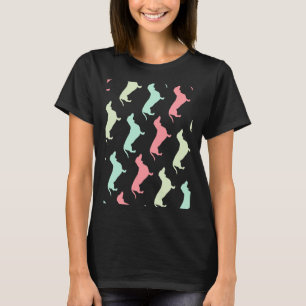 Pastel Dachshund Dog Pattern T-Shirt