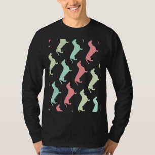 Pastel Dachshund Dog Pattern T-Shirt