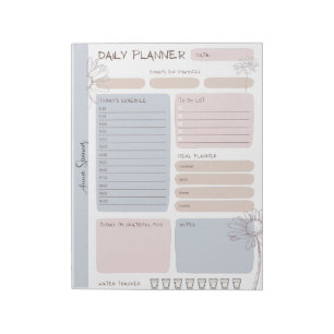 Pastel Daily Planner - Customisable Name Notepad