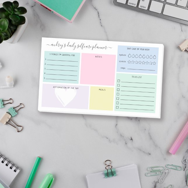 Pastel Daily Selfcare Planner Post-it Notes (Creator Uploaded)